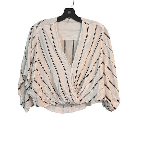 Free People Sleepy Time Crop Top Blouse Womans S/P Wide Batwing Sleeve - Picture 13 of 13